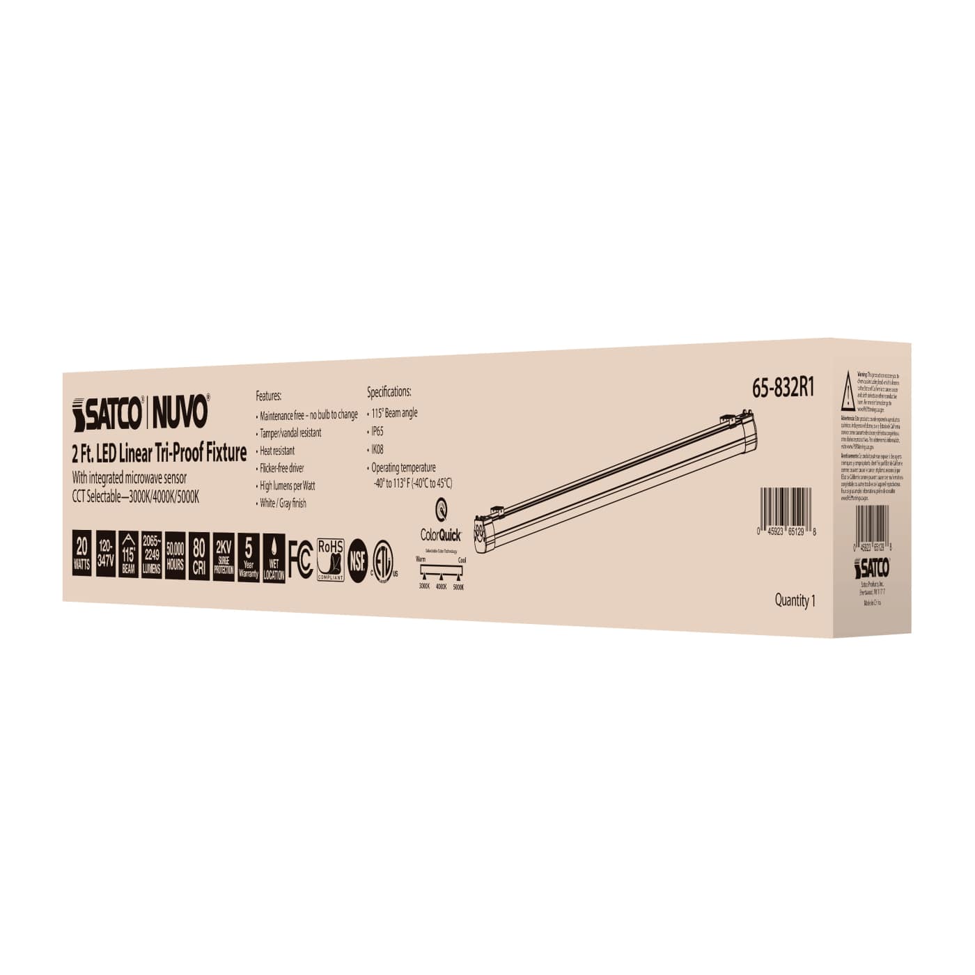 2' 20W LED TRI-PROOF W/SENSOR - 65-832R1