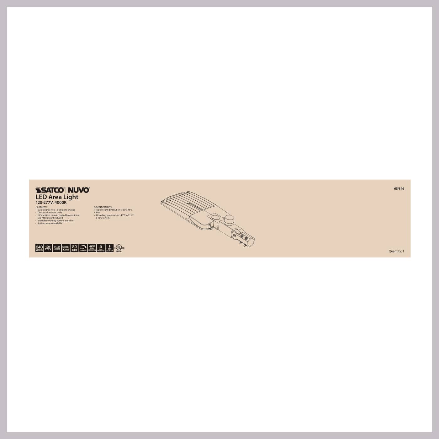 240W LED AREA LIGHT TYPE III - 65-846