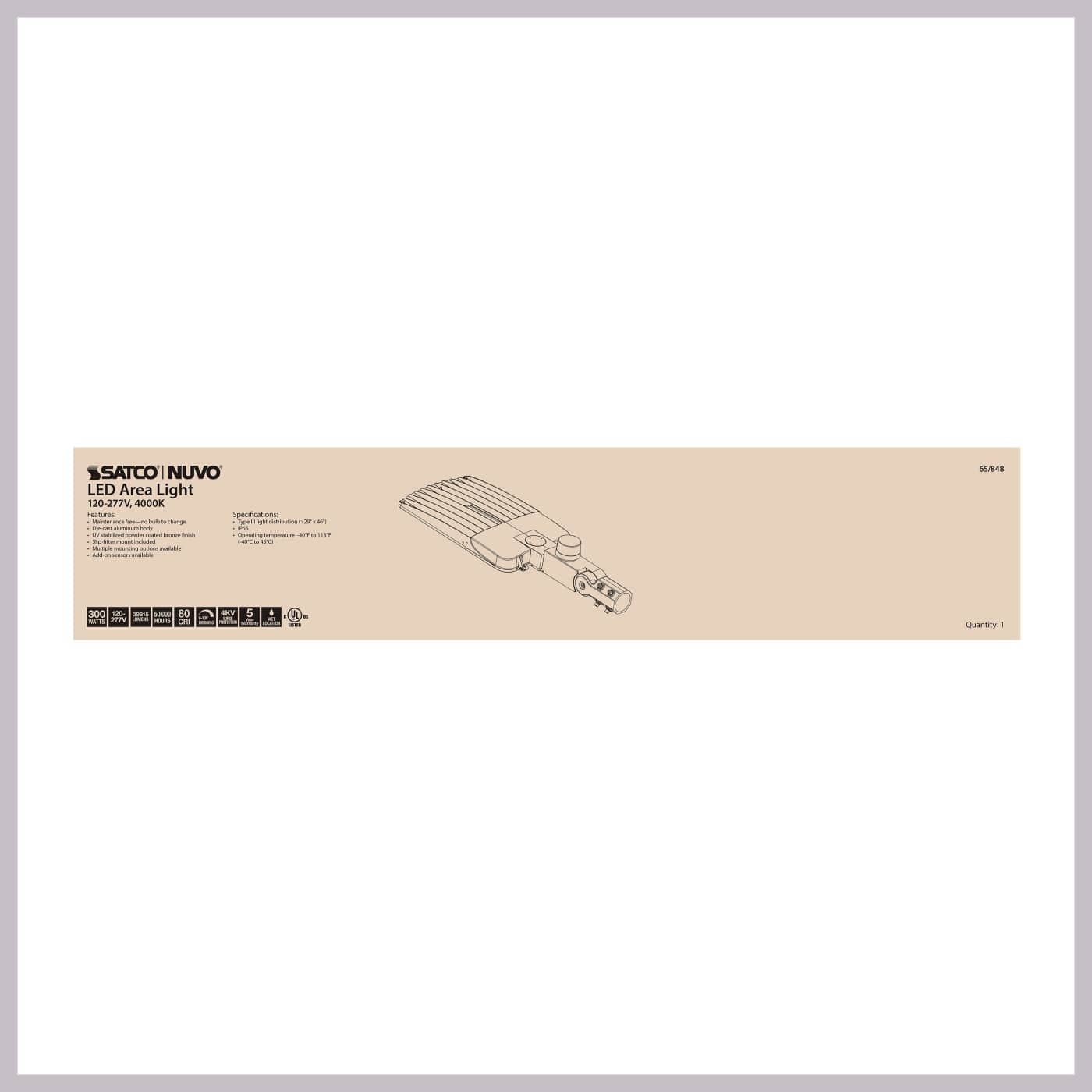 300W LED AREA LIGHT TYPE III - 65-848