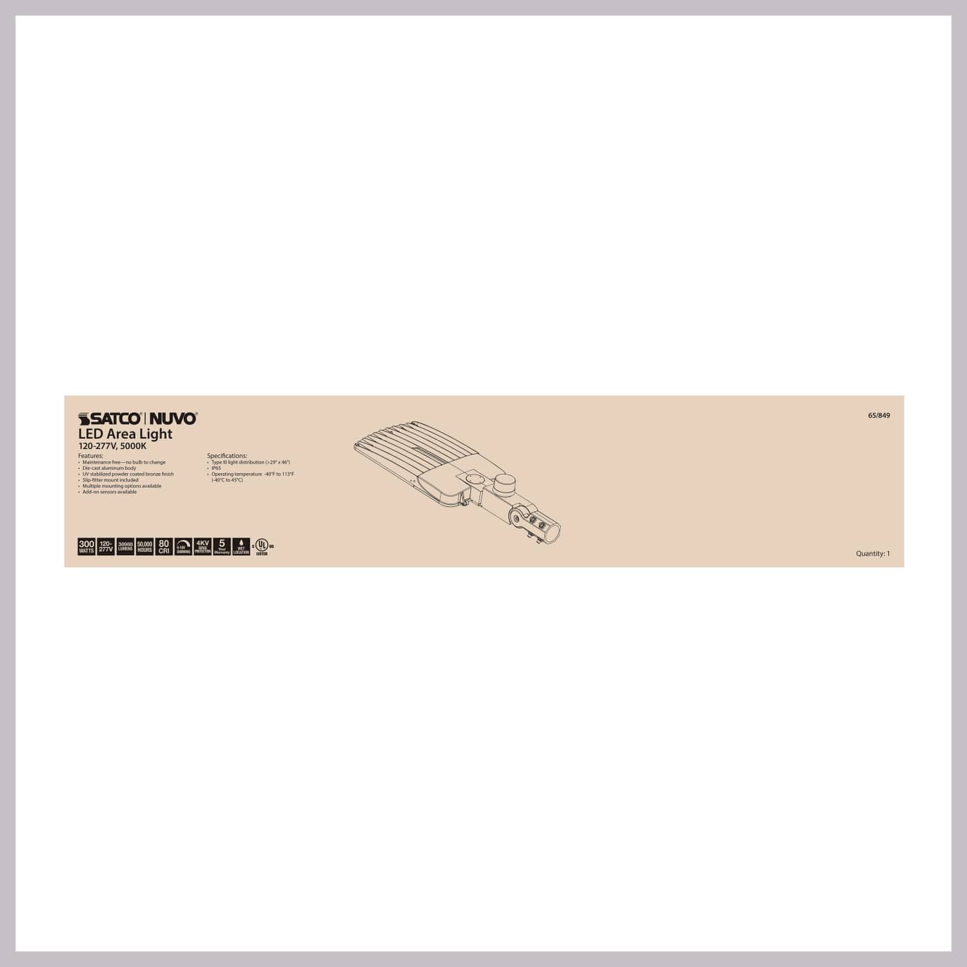 300W LED AREA LIGHT TYPE III - 65-849