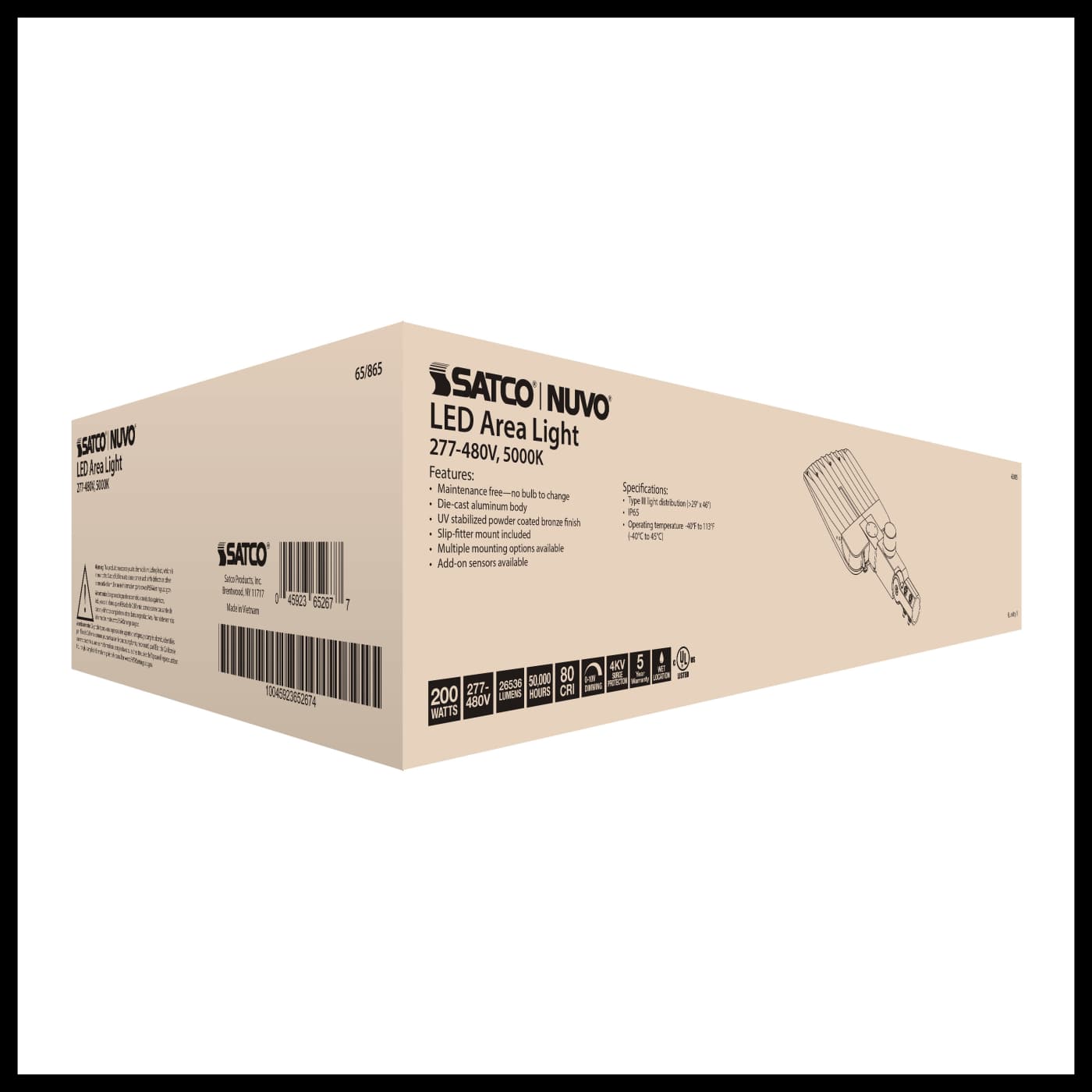 200W LED AREA LIGHT TYPE III - 65-865