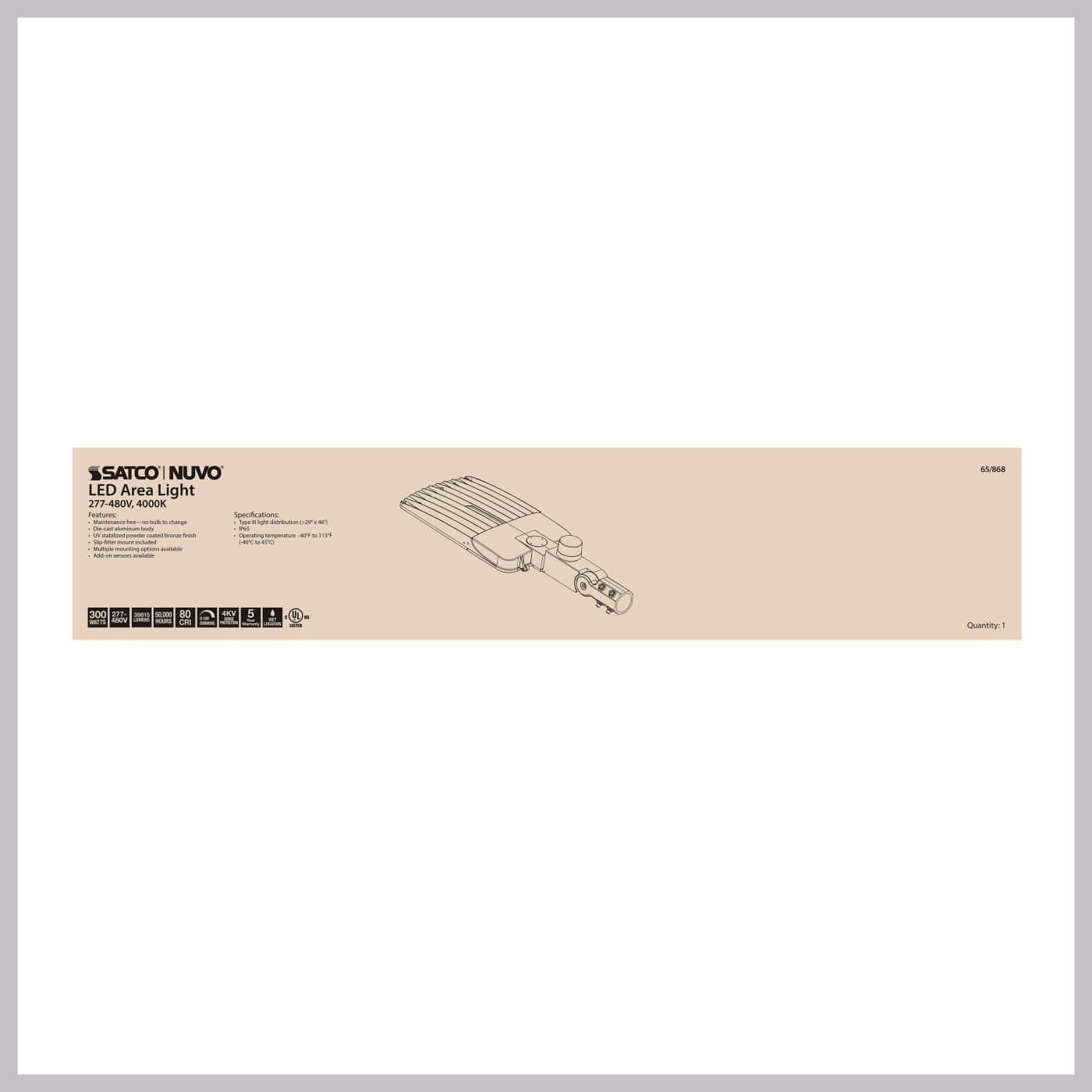 300W LED AREA LIGHT TYPE III - 65-868