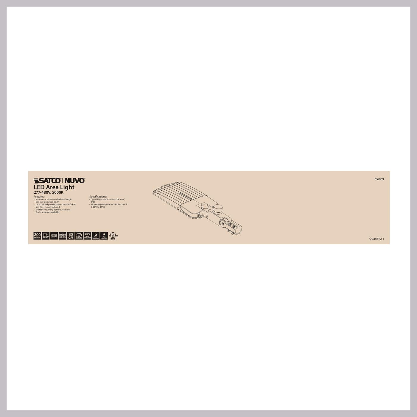 300W LED AREA LIGHT TYPE III - 65-869