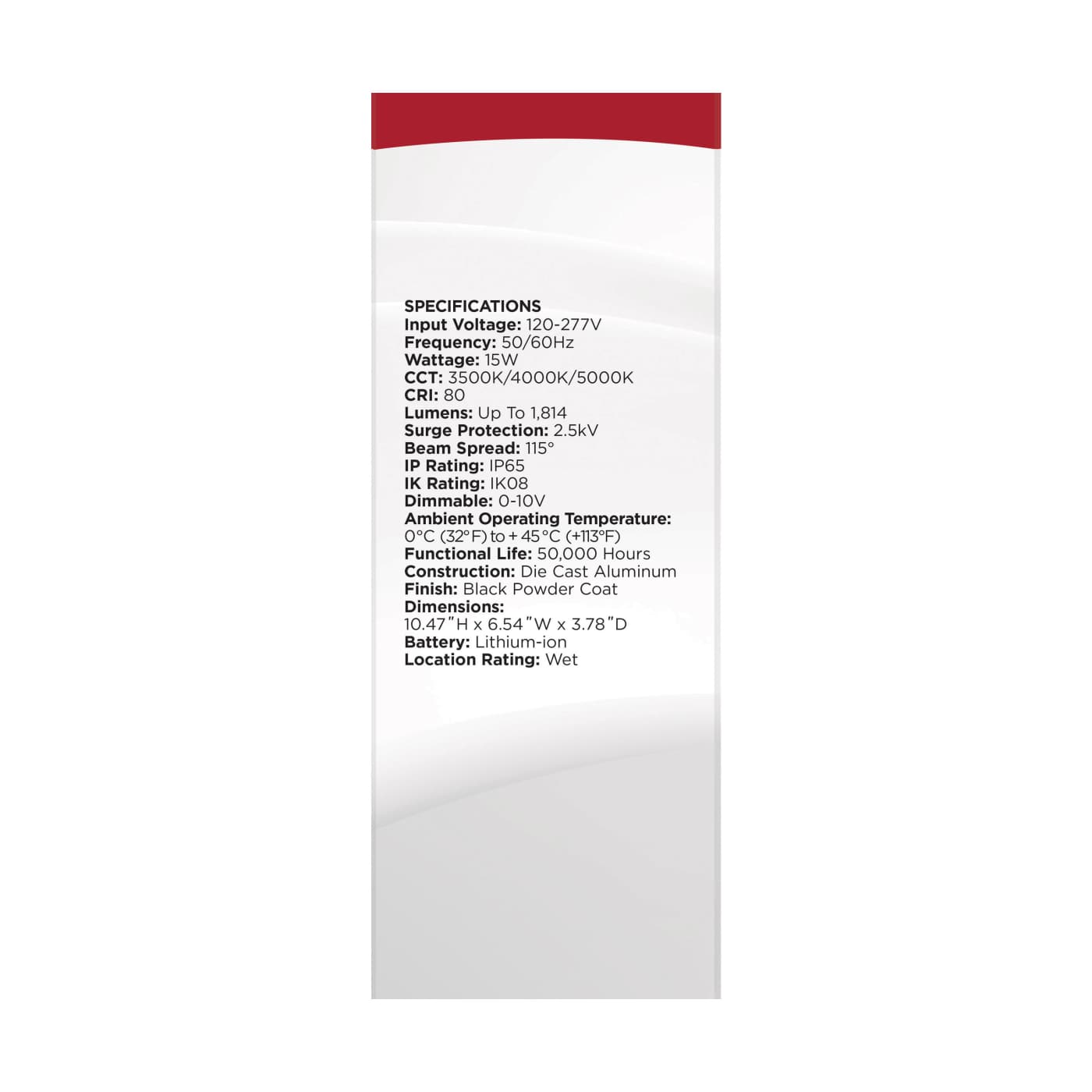 LED SMALL EM WALL PACK BLACK - 65-881