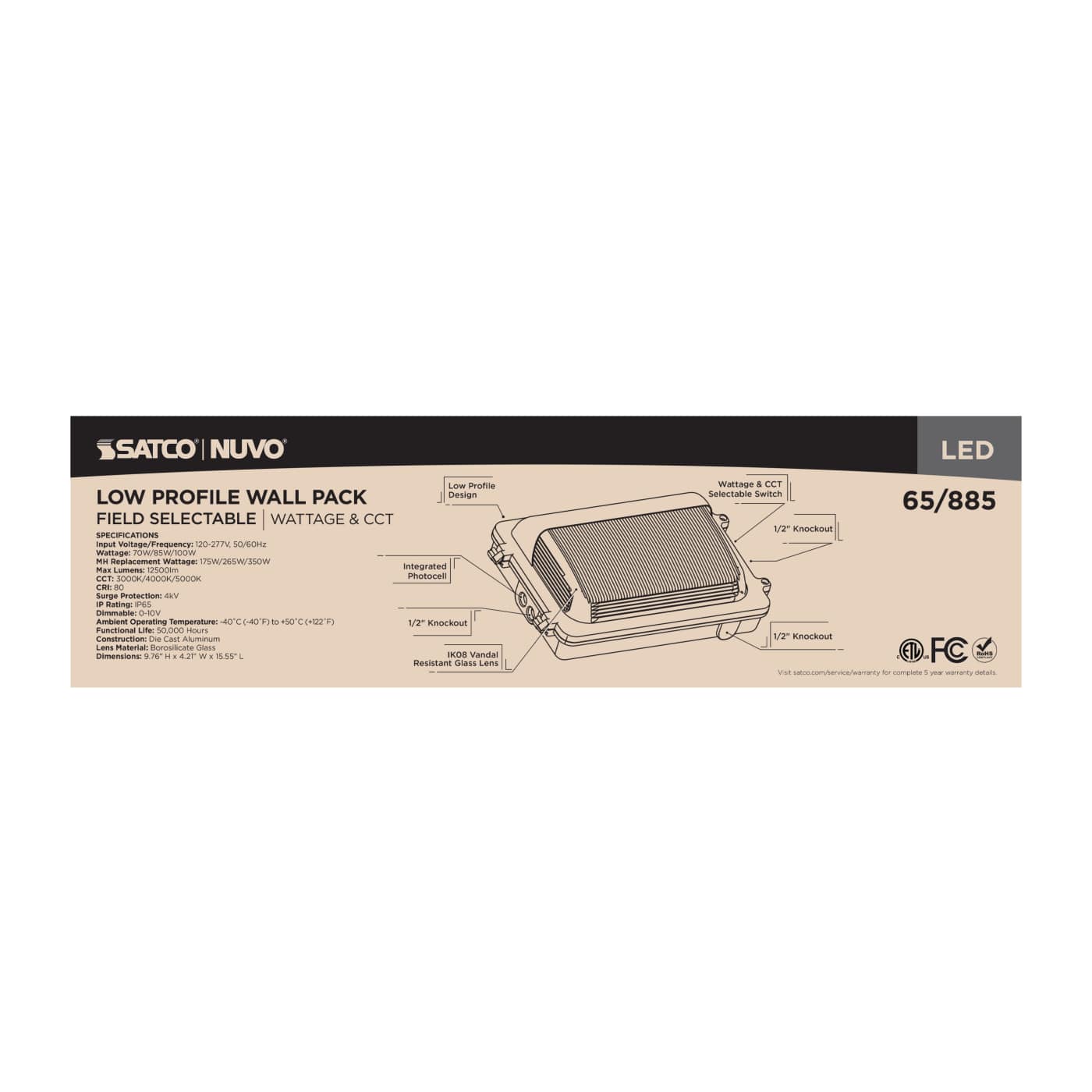 LED LOW PROFILE WALL PACK - 65-885