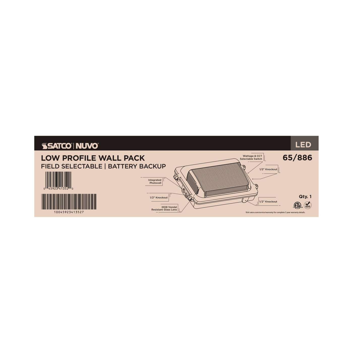 LED EM LOW PRO WALL PACK - 65-886