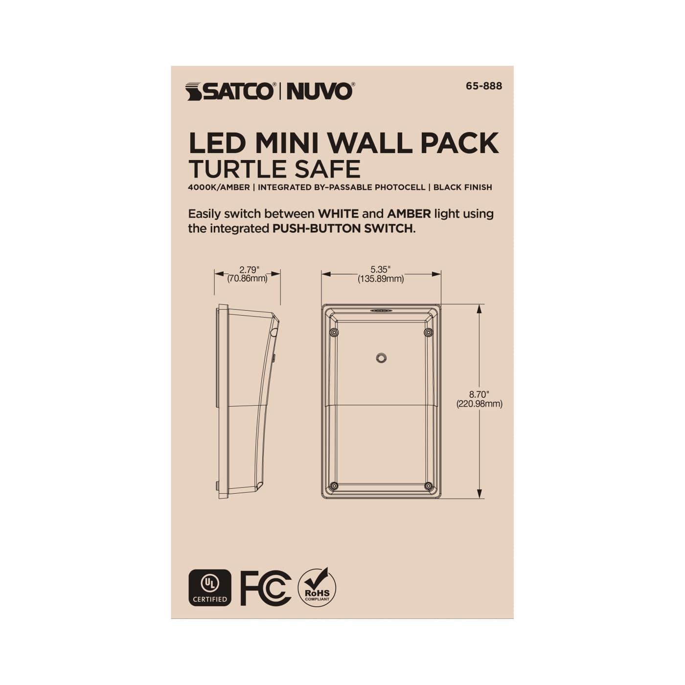 LED TURTLE SAFE SM WALL PACK - 65-888