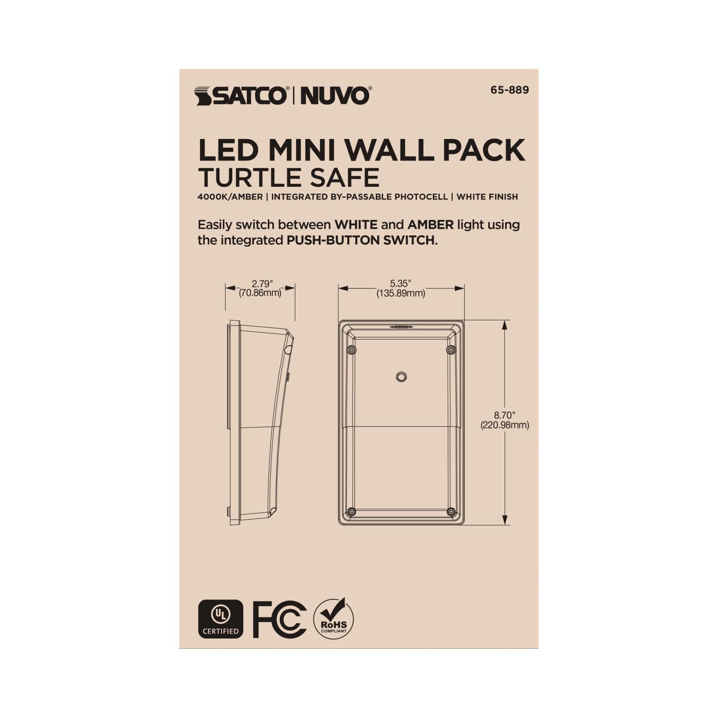 LED TURTLE SAFE SM WALL PACK - 65-889