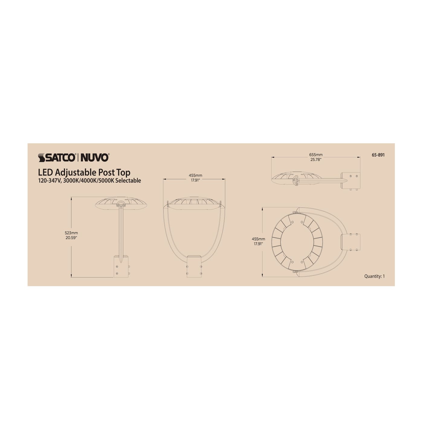 LED 55W POST TOP CCT SELECT - 65-891