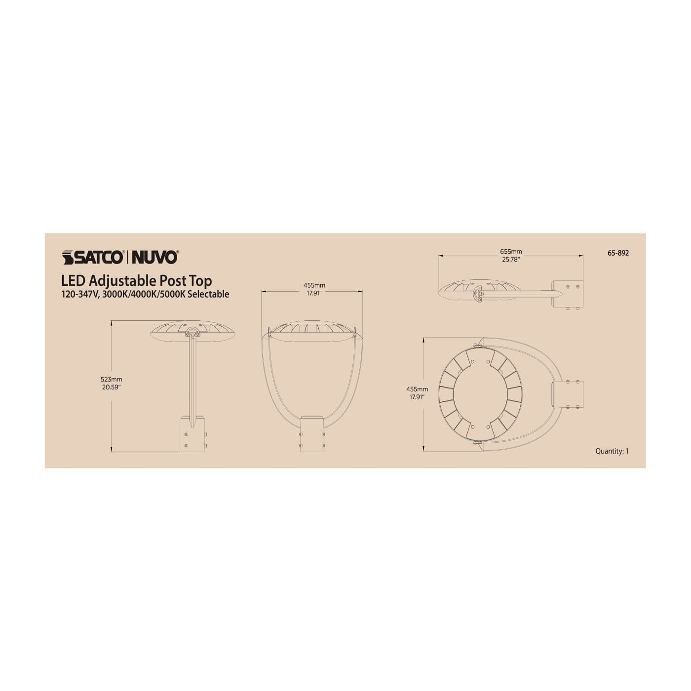 LED 75W POST TOP CCT SELECT - 65-892
