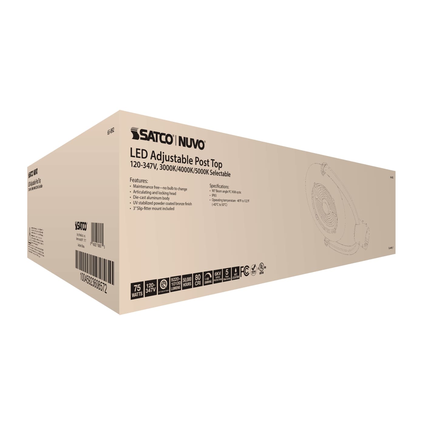 LED 75W POST TOP CCT SELECT - 65-892