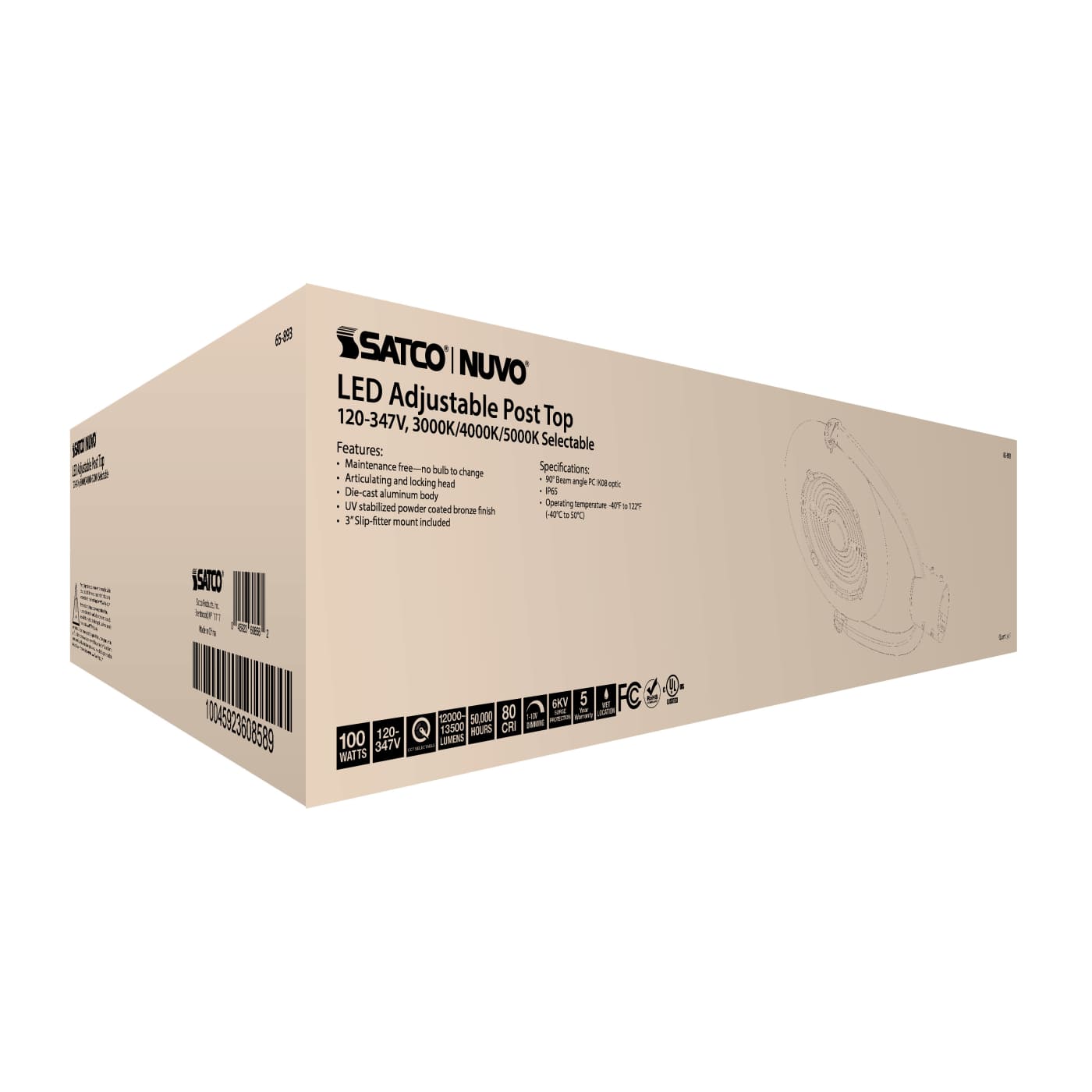 LED 100W POST TOP CCT SELECT - 65-893