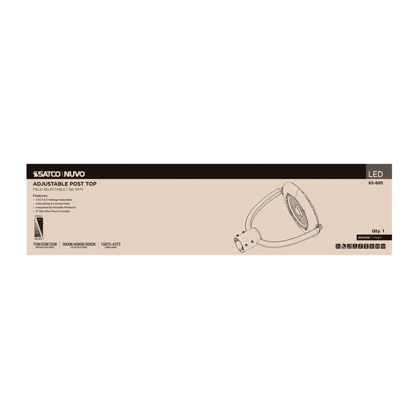 LED SM POST TOP W/PC 120-347V - 65-895