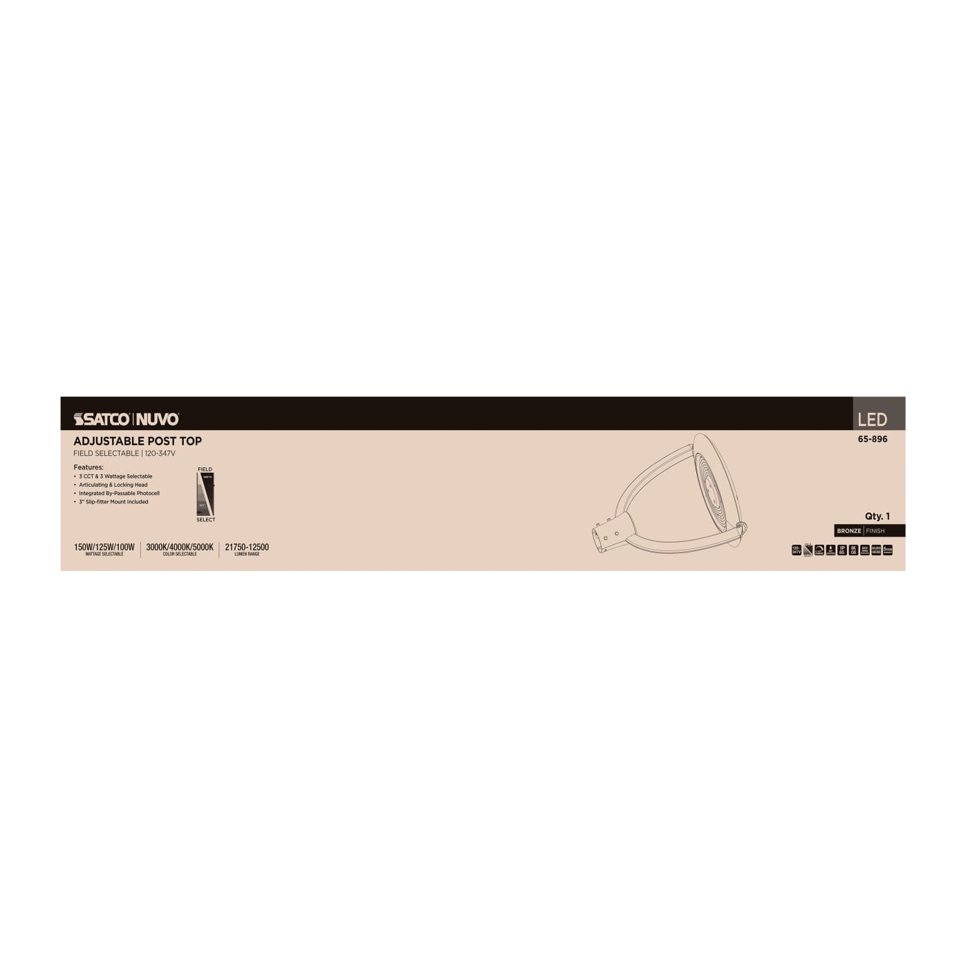 LED LG POST TOP W/PC 120-347V - 65-896