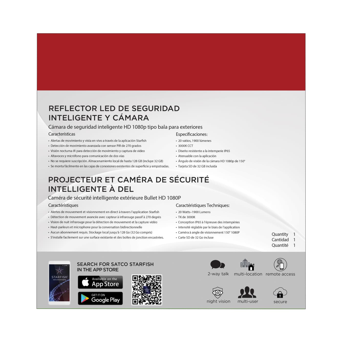 BULLET SEC LGT W/ CAMERA - BK - 65-901