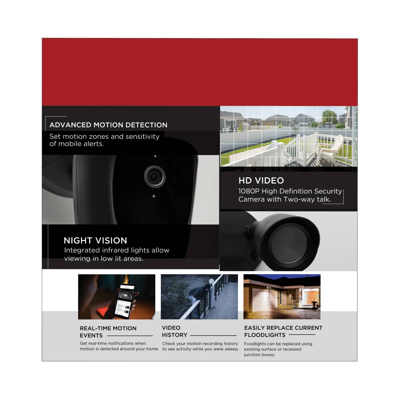 BULLET SEC LGT W/ CAMERA - BK - 65-901