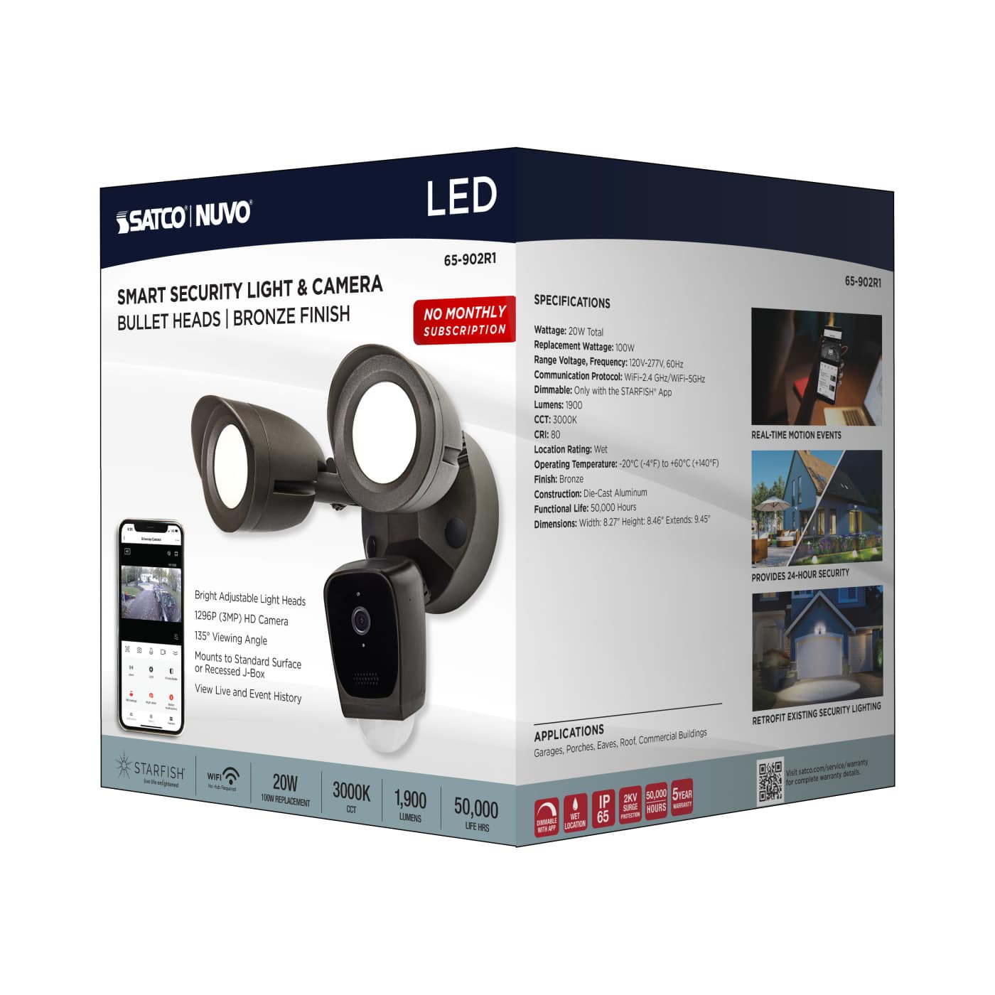 BULLET SEC LGT W/ CAMERA - BZ - 65-902R1