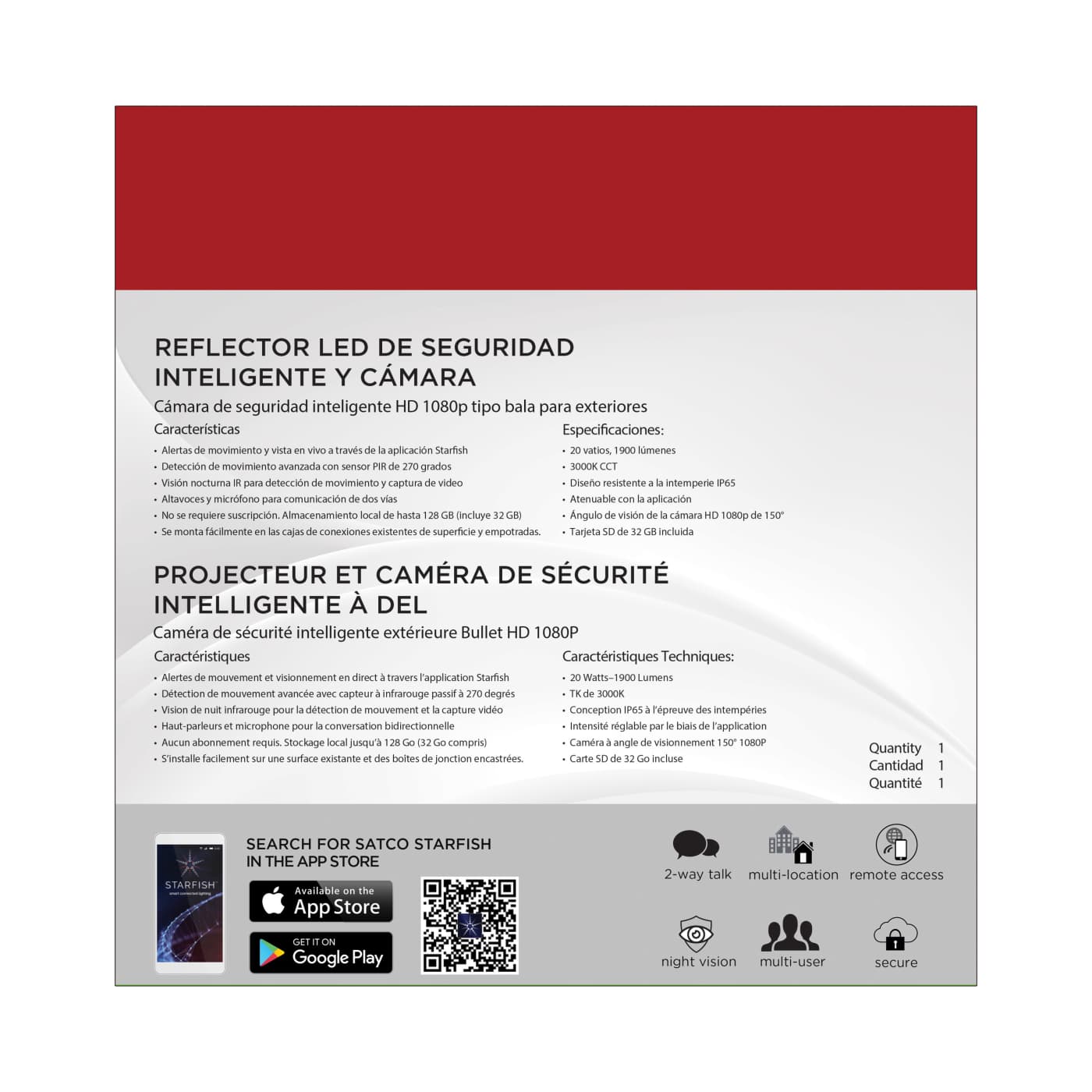 BULLET SEC LGT W/ CAMERA - BR - 65-902