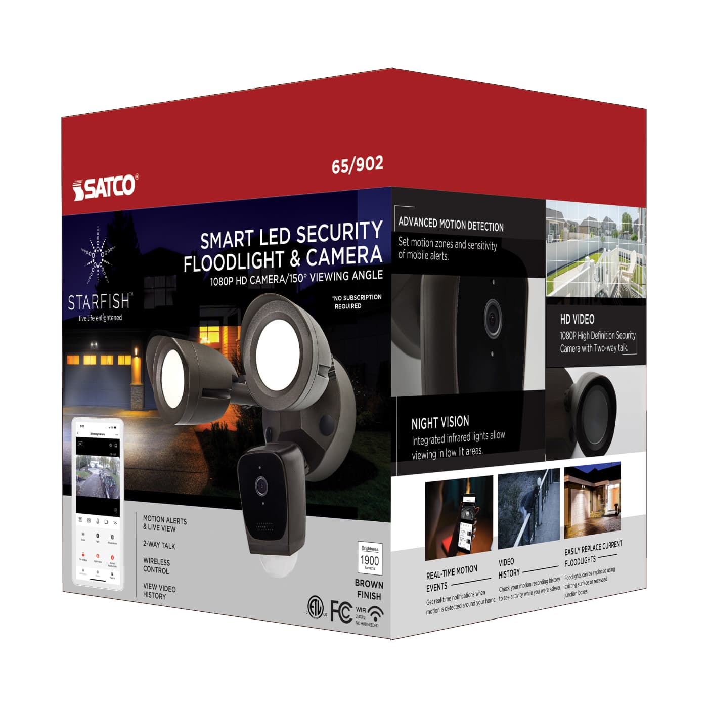 BULLET SEC LGT W/ CAMERA - BR - 65-902