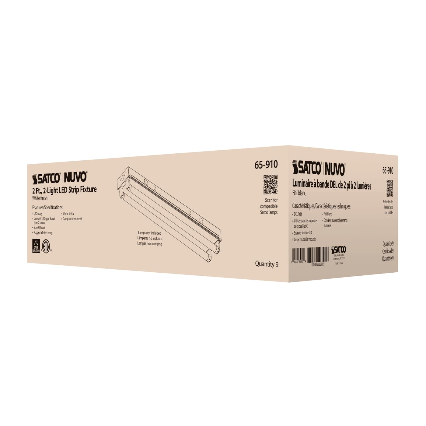 2' DUAL T8 LAMP READY FIXTURE - 65-910