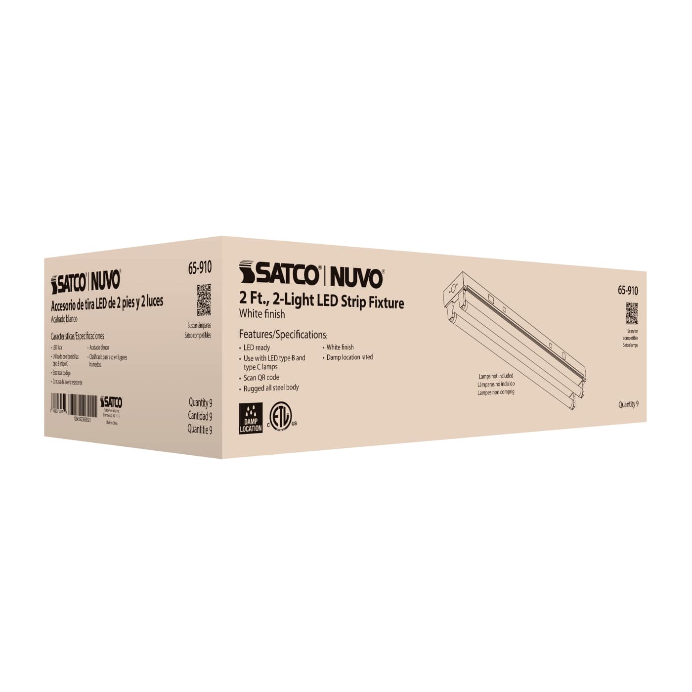 2' DUAL T8 LAMP READY FIXTURE - 65-910