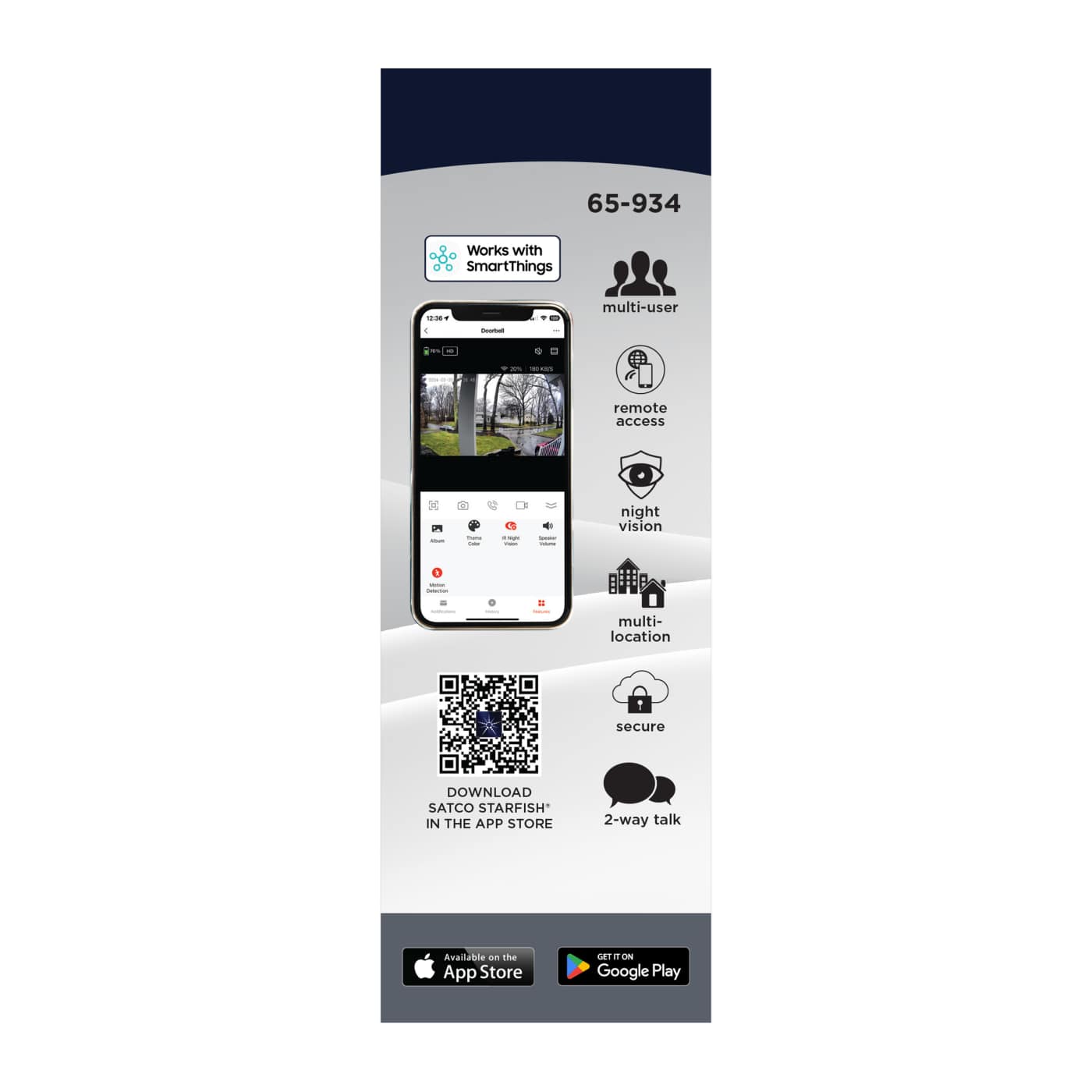 DOORBELL CAM WIRED/BLACK - 65-934