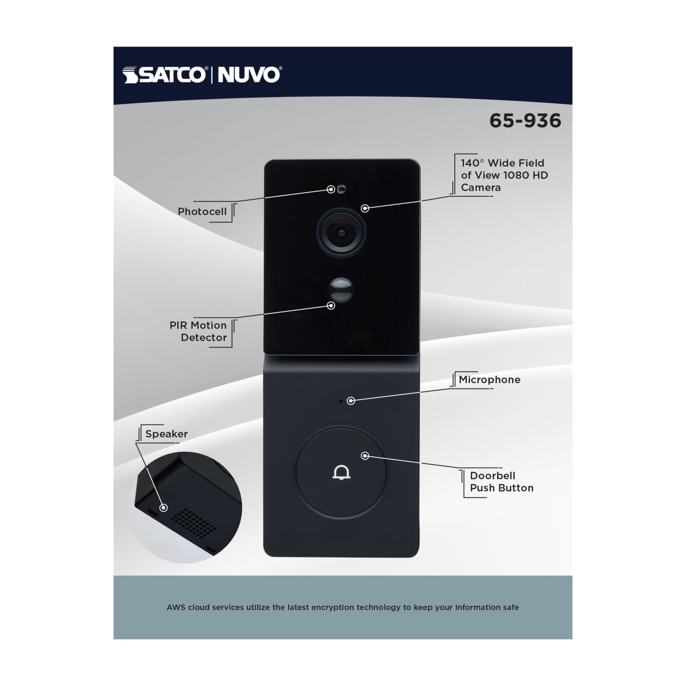 DOORBELL CAM-BLACK - 65-936