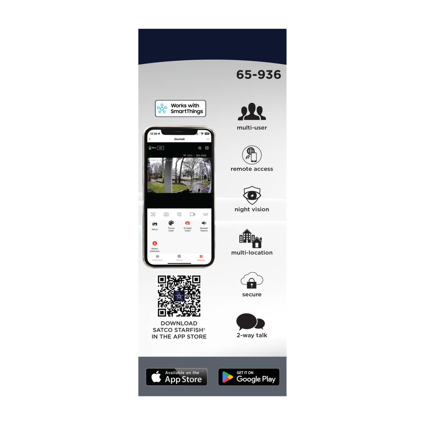 DOORBELL CAM-BLACK - 65-936