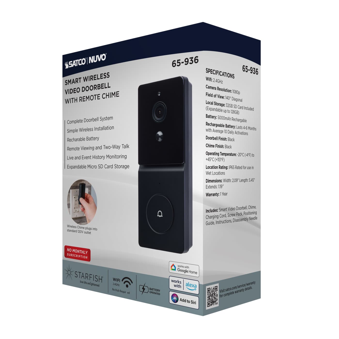 DOORBELL CAM-BLACK - 65-936