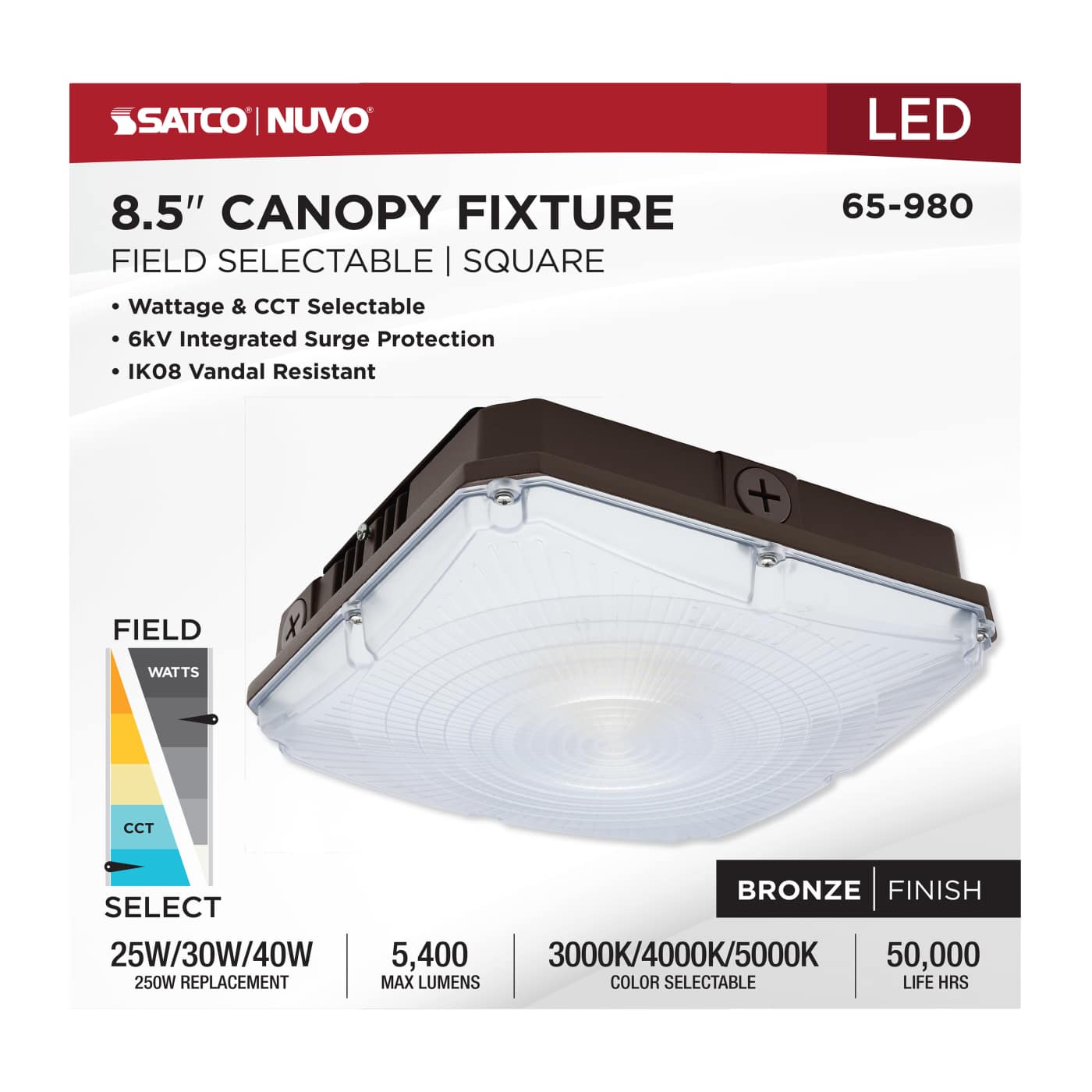 8.5" LED SELECTABLE CANOPY - 65-980