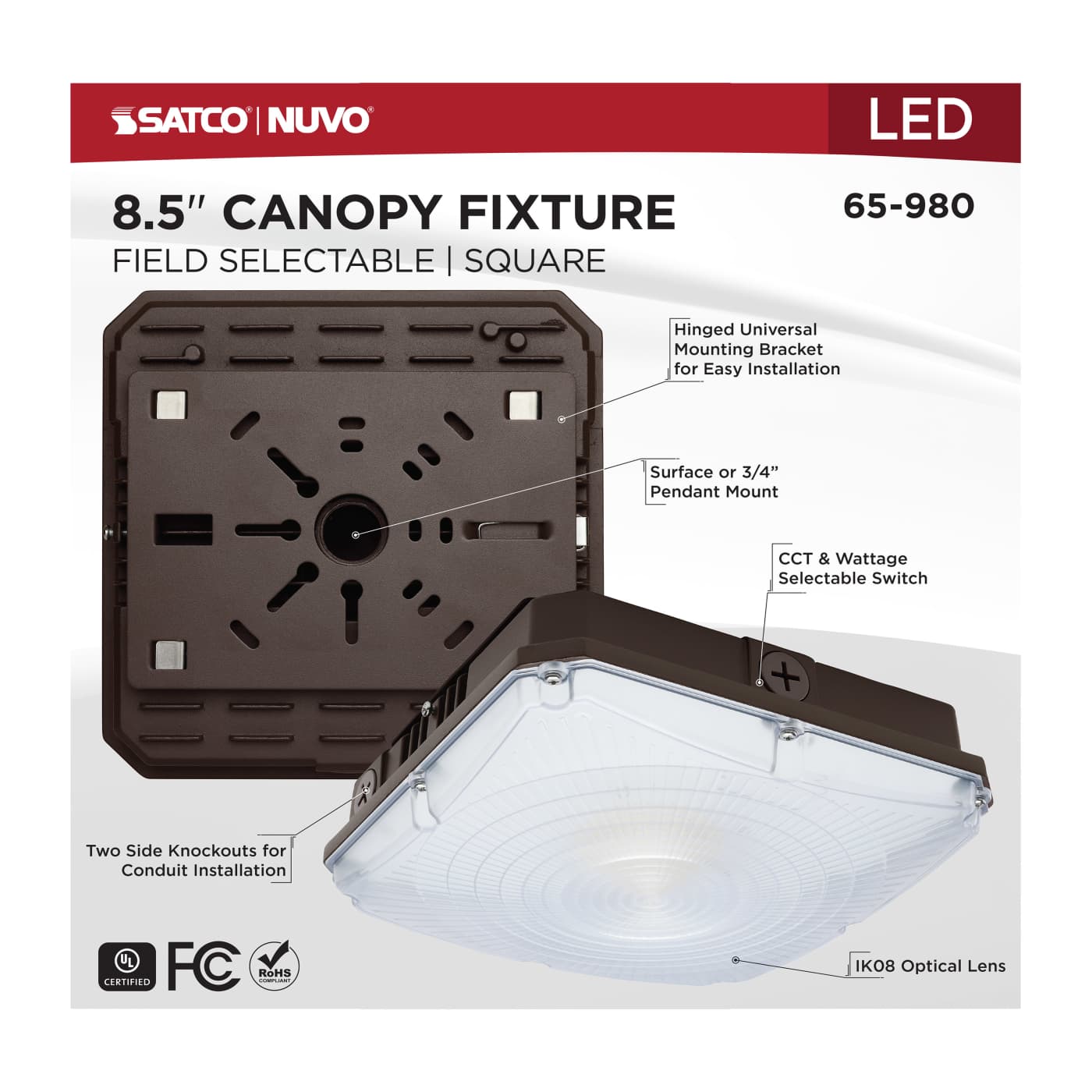 8.5" LED SELECTABLE CANOPY - 65-980