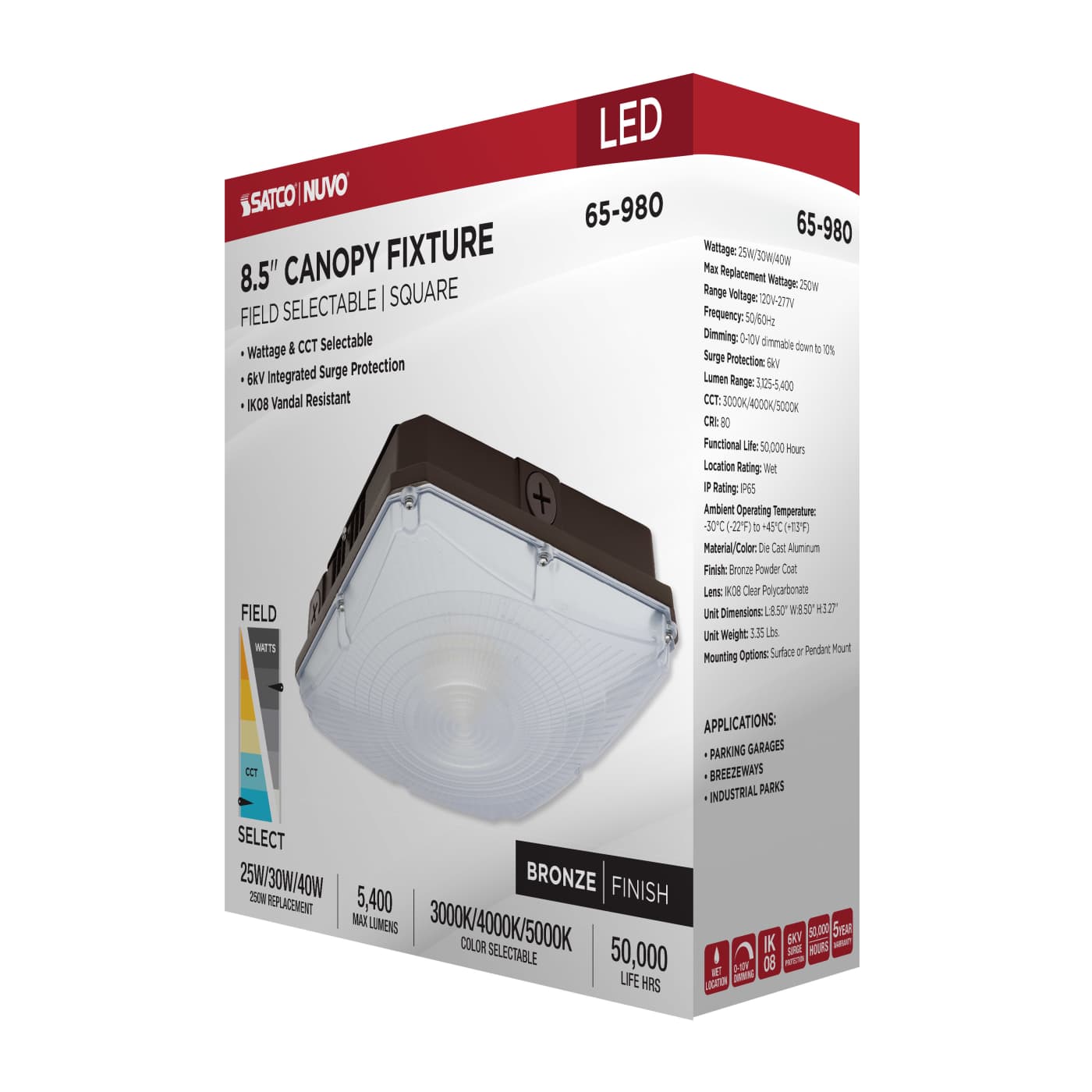 8.5" LED SELECTABLE CANOPY - 65-980