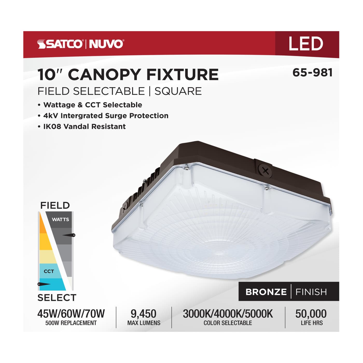 10" LED SELECTABLE CANOPY - 65-981