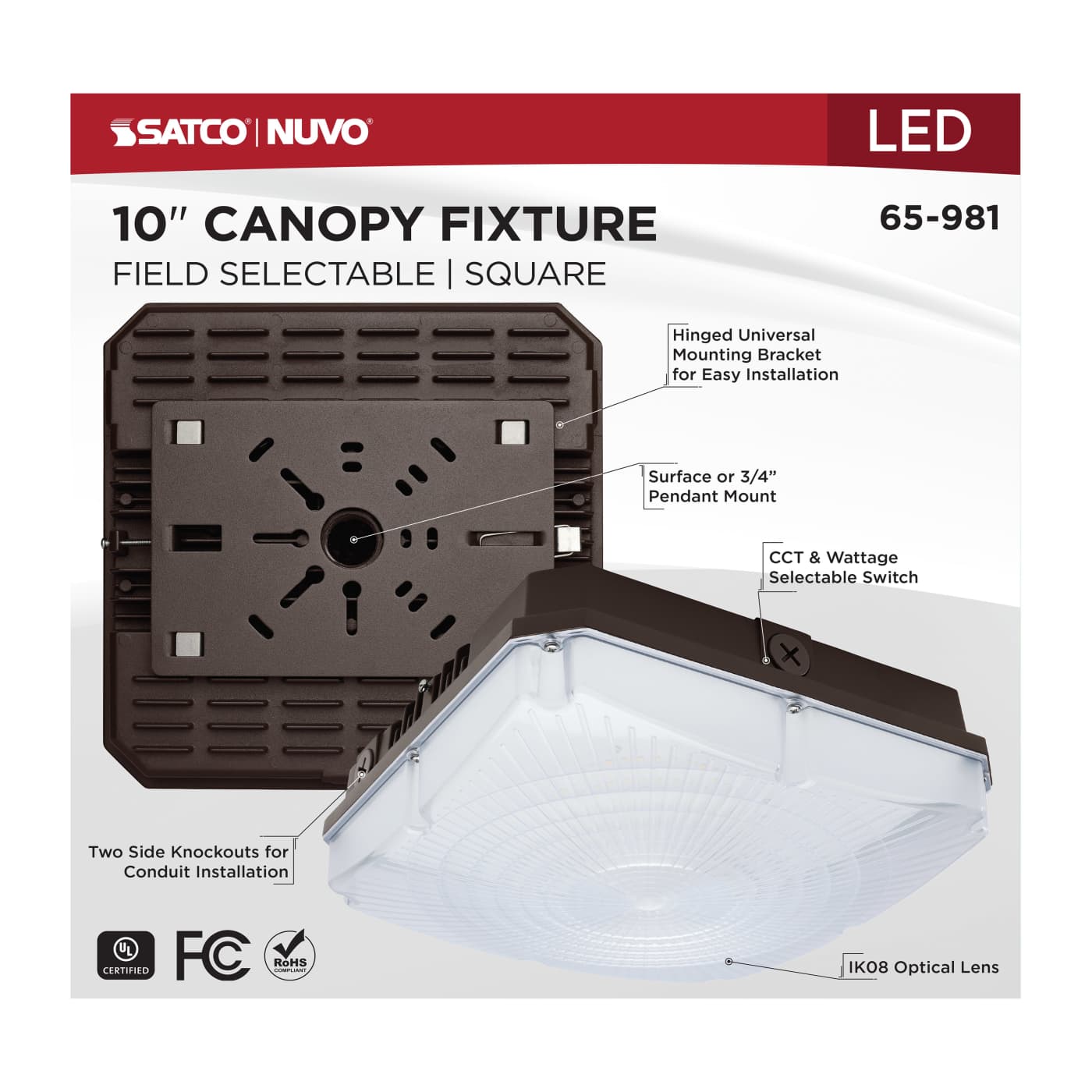 10" LED SELECTABLE CANOPY - 65-981
