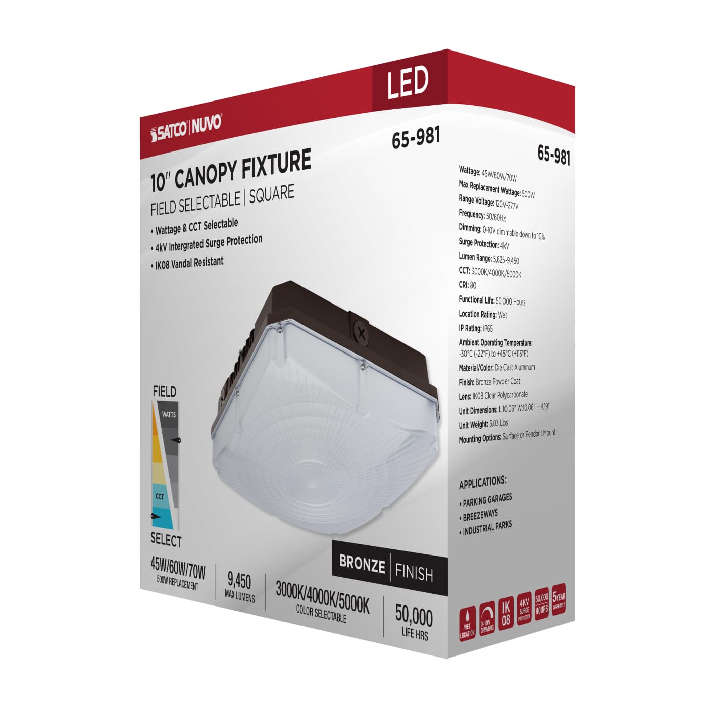 10" LED SELECTABLE CANOPY - 65-981