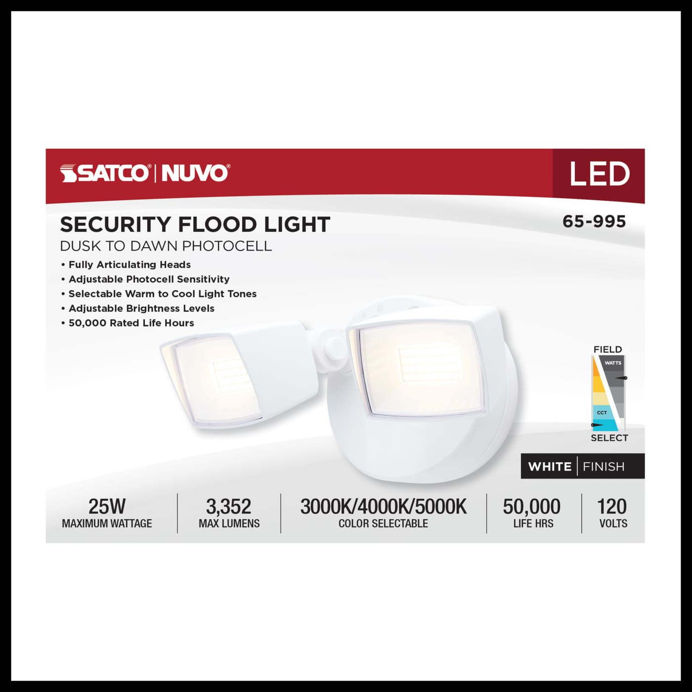 LED 2 HEAD SECURITY FLOOD - 65-995