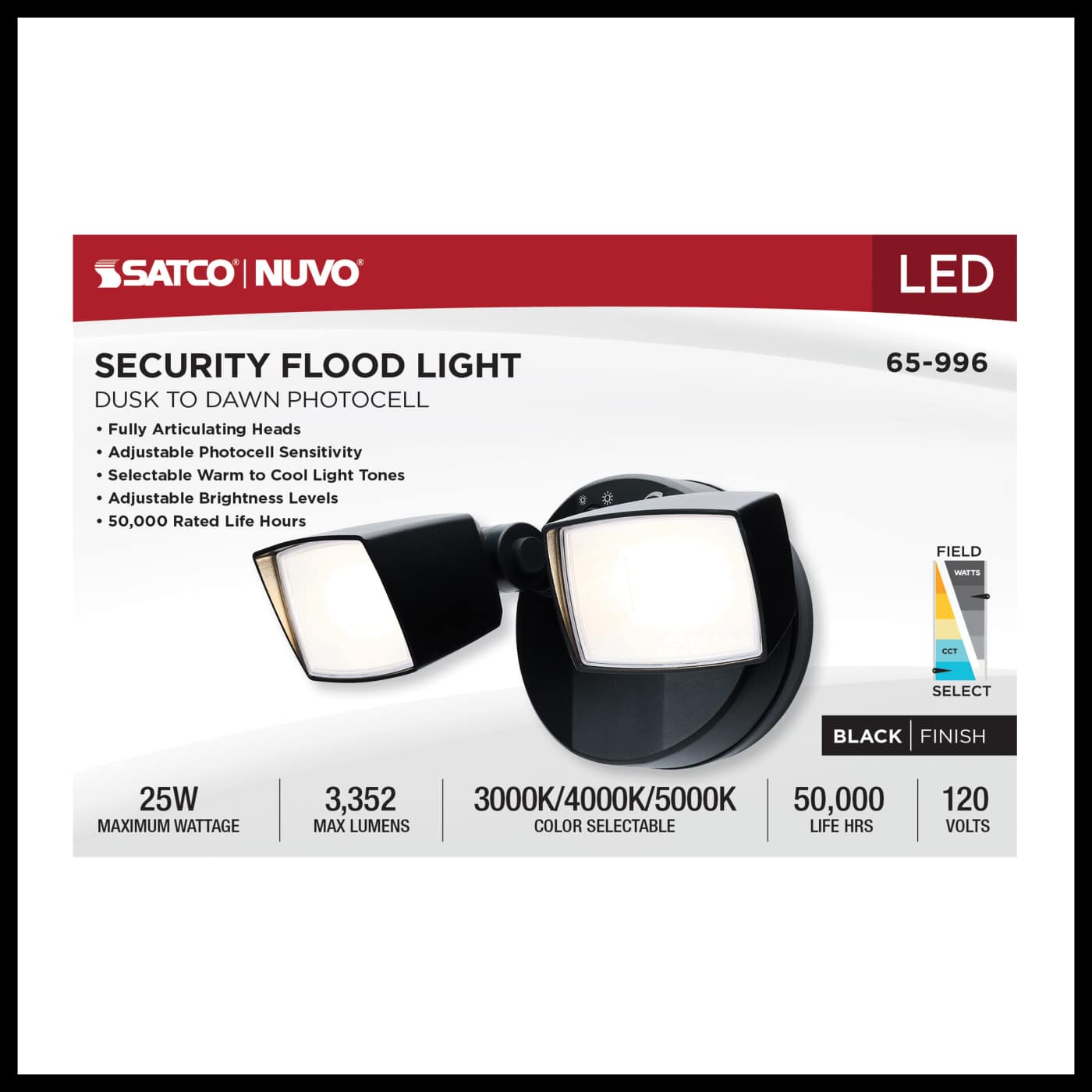 LED 2 HEAD SECURITY FLOOD - 65-996