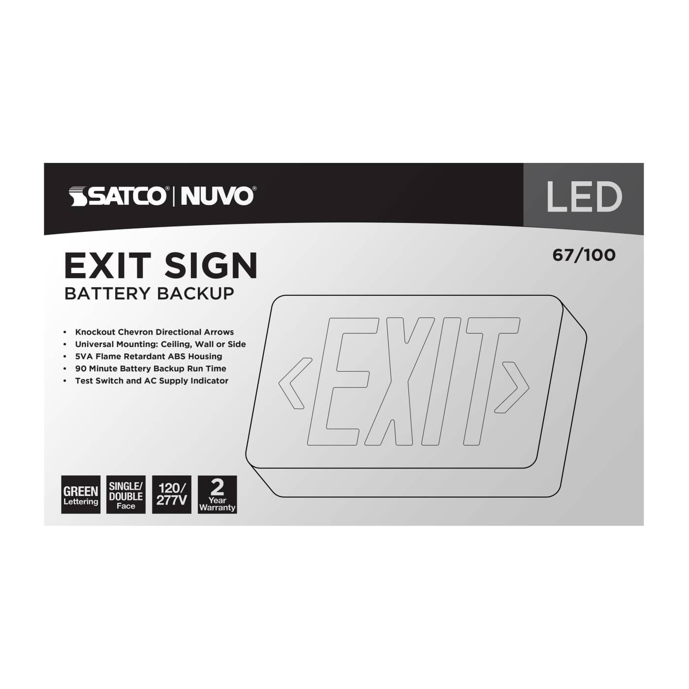 EXIT SIGN - GREEN - 67-100