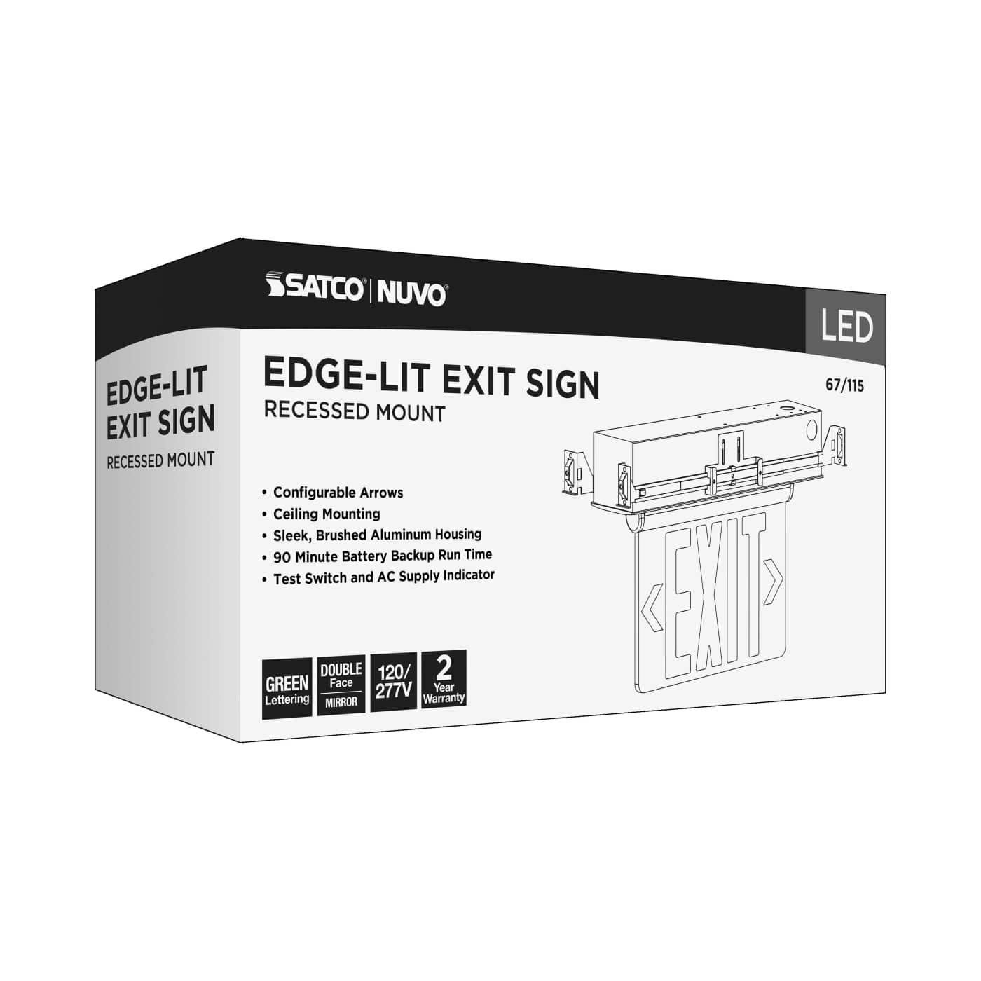REC EL EXIT SIGN - DF GR MIR - 67-115