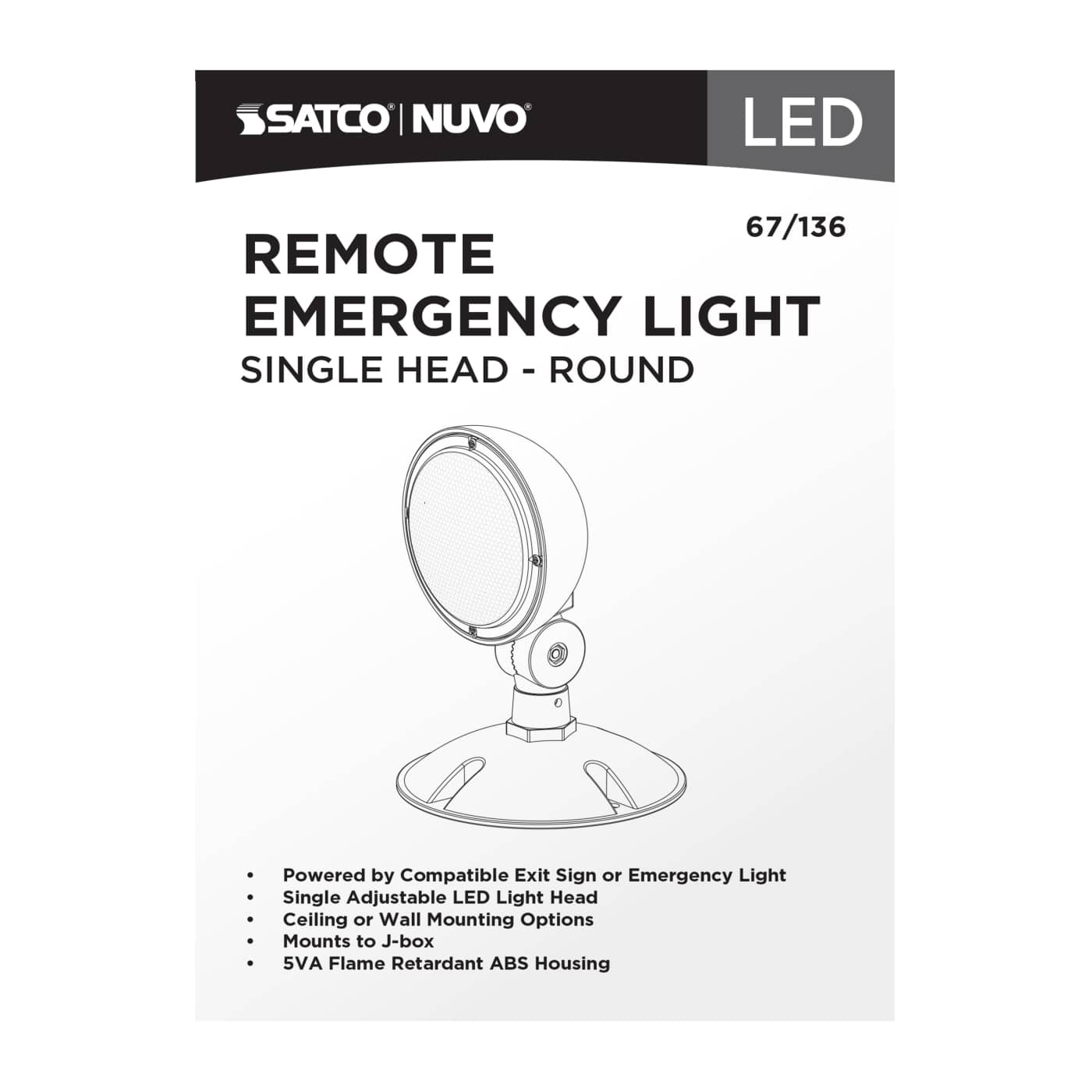 REMOTE EMERG LIGHT WP - 67-136