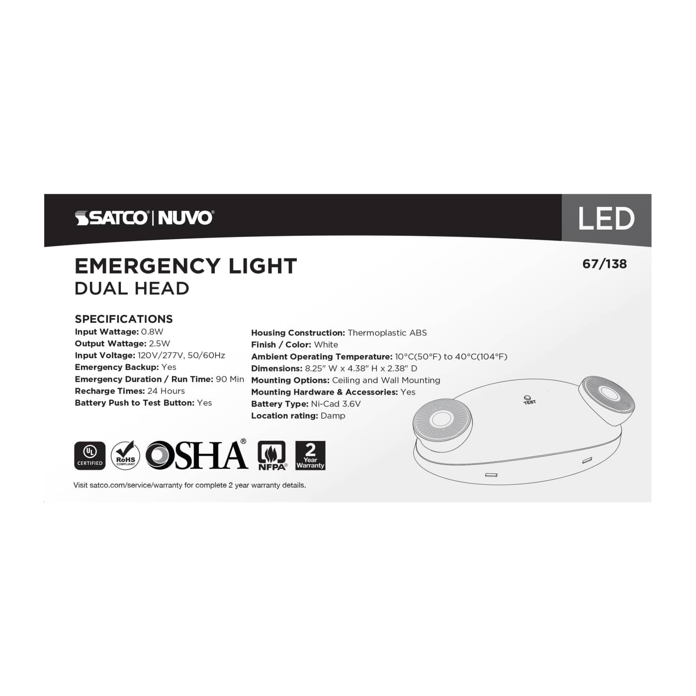 EMERG LIGHT DH - 67-138