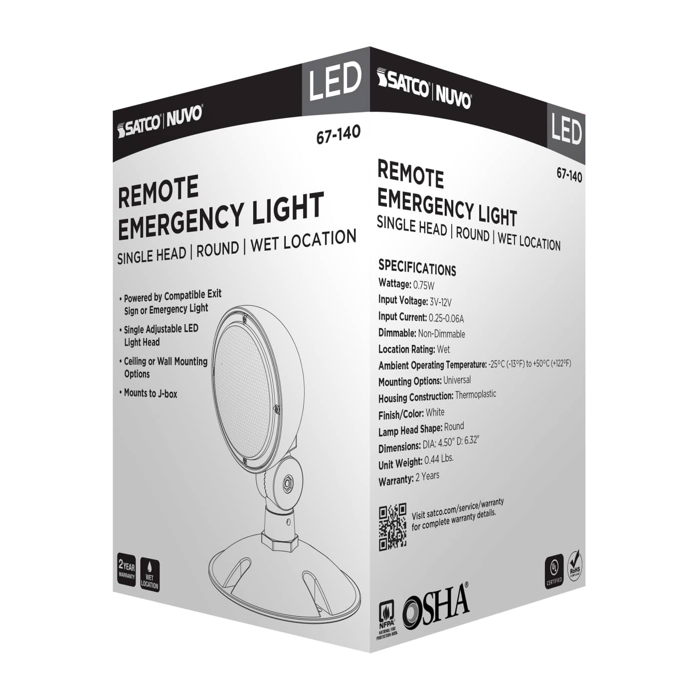 REMOTE EMERG LIGHT WP LP - 67-140
