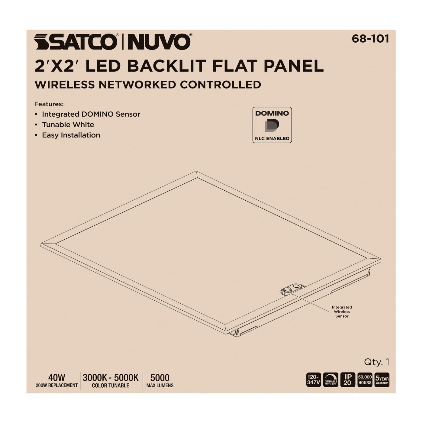 DOMINO 2X2 BACKLIT PANEL - 68-101