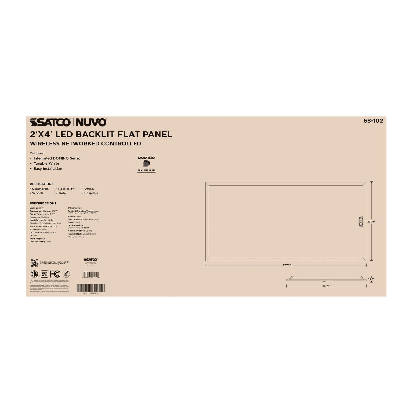 DOMINO 2X4 BACKLIT PANEL - 68-102