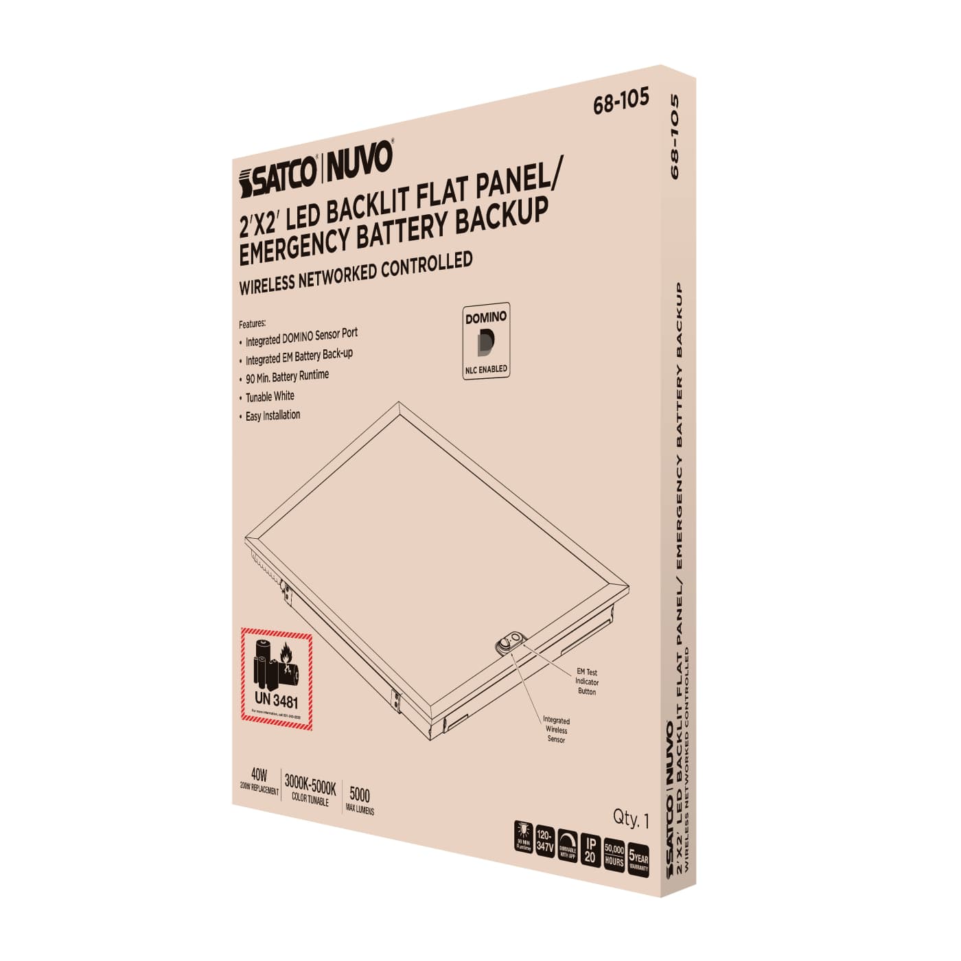 DOMINO 2X2 BACKLIT PANEL-EM - 68-105