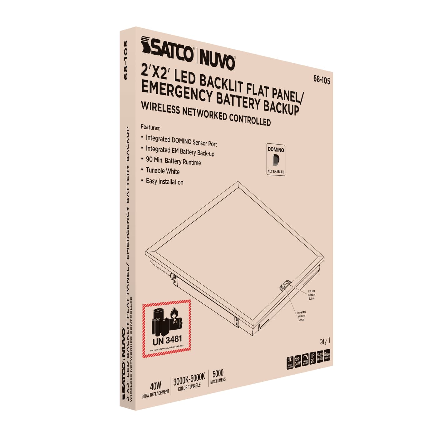 DOMINO 2X2 BACKLIT PANEL-EM - 68-105