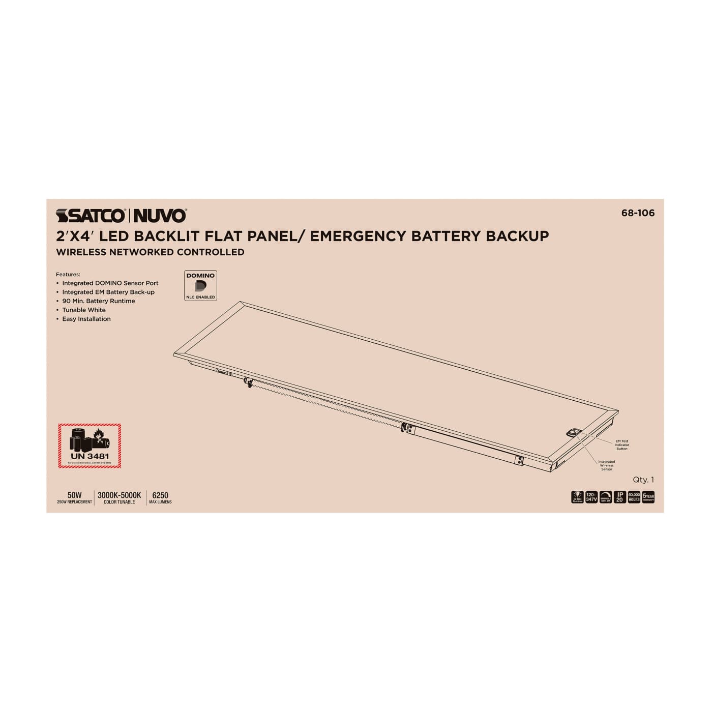 DOMINO 2X4 BACKLIT PANEL-EM - 68-106