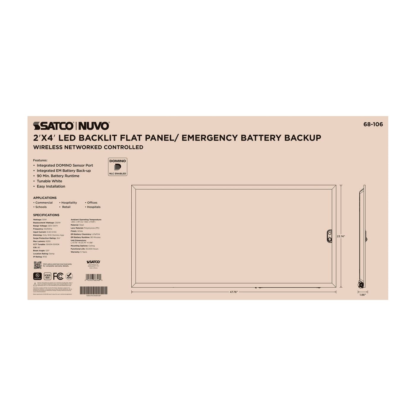 DOMINO 2X4 BACKLIT PANEL-EM - 68-106