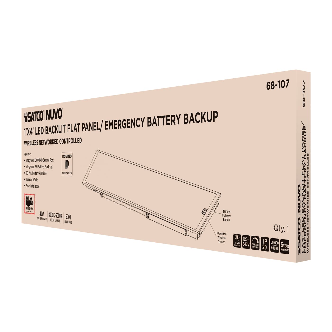 DOMINO 1X4 BACKLIT PANEL-EM - 68-107