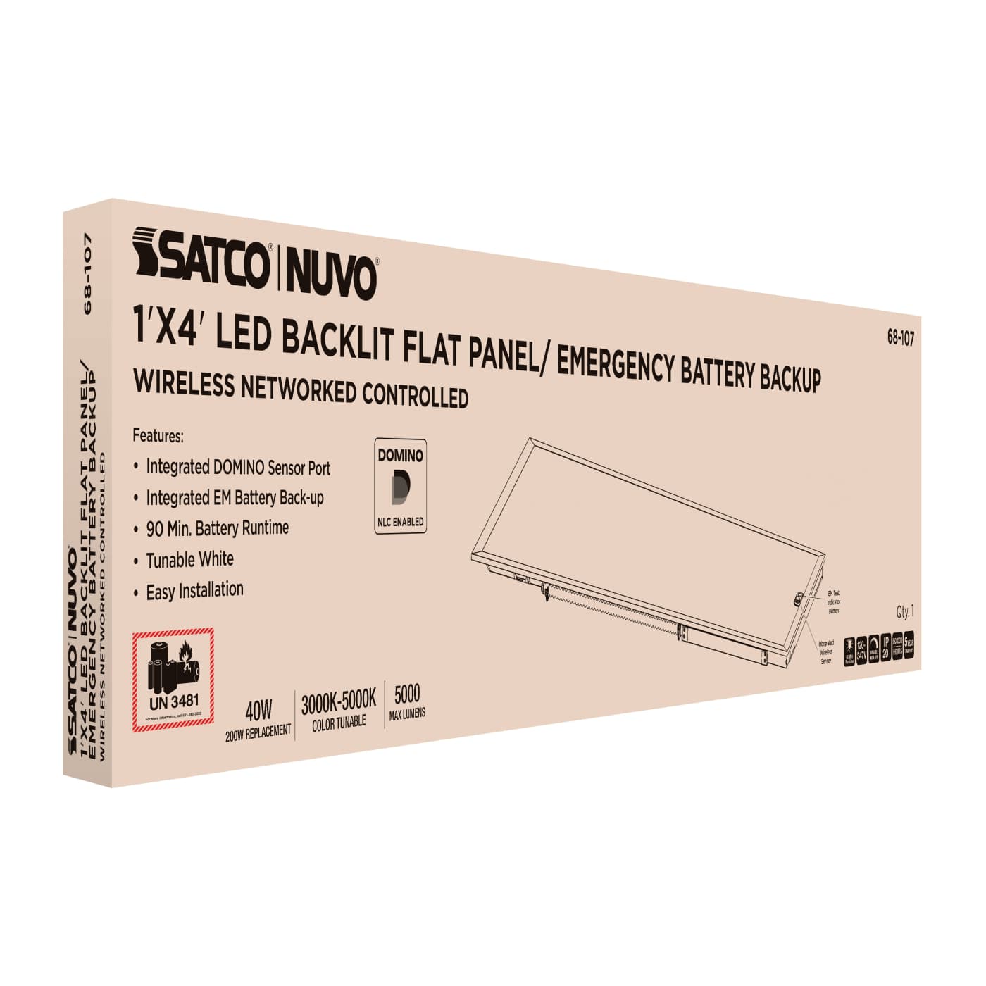 DOMINO 1X4 BACKLIT PANEL-EM - 68-107